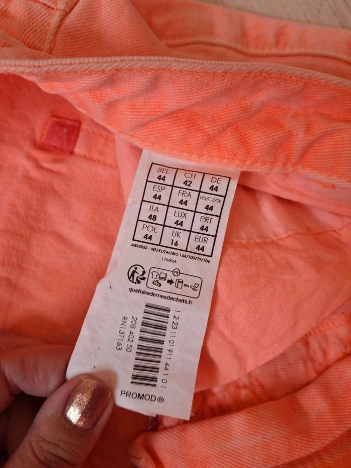 🌸 Short de mujer de cintura alta coral rosa Promod – Nuevo – Talla 44 (conviene para un 40) 🌸 – photo 9